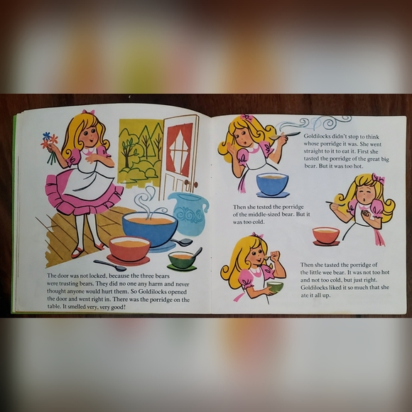 Vintage 1970's Goldilocks and the 3 Bears Book Without Record - Picture 2 of 5